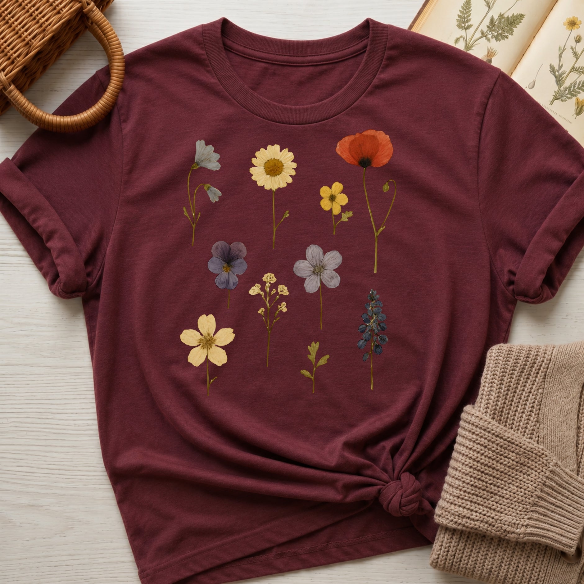 Pressed Flowers III Organic T-Shirt