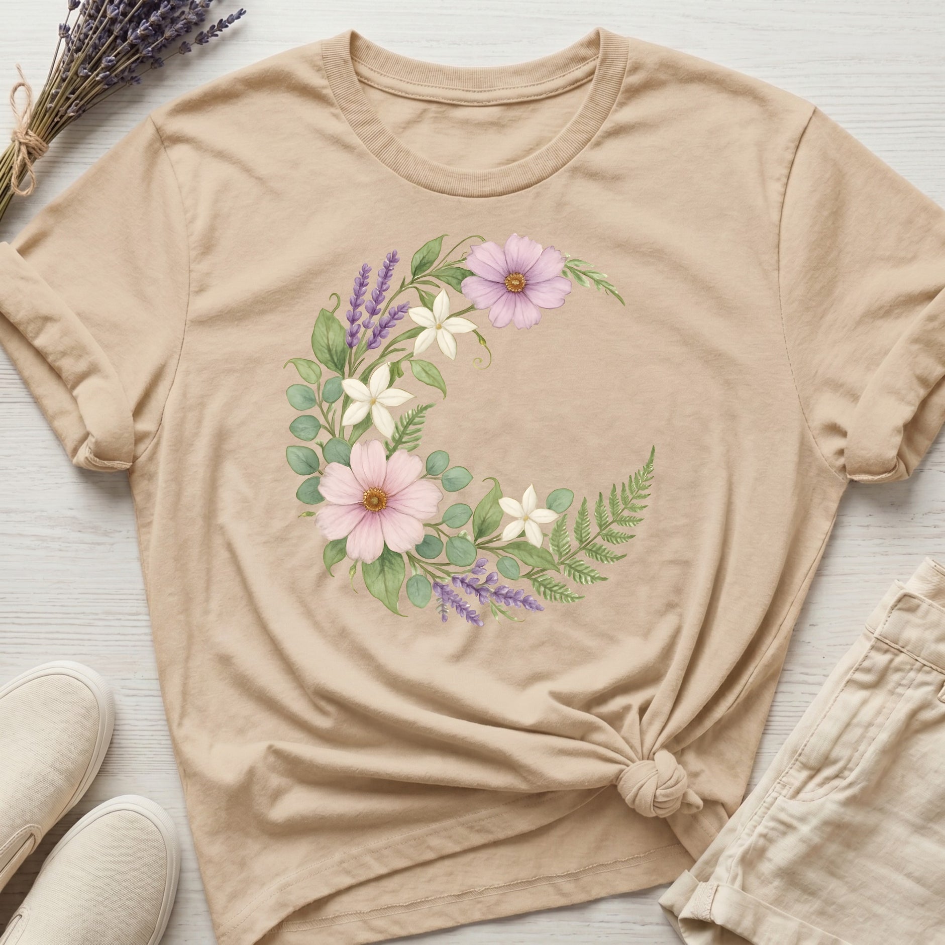 Floral Moon Organic T-Shirt