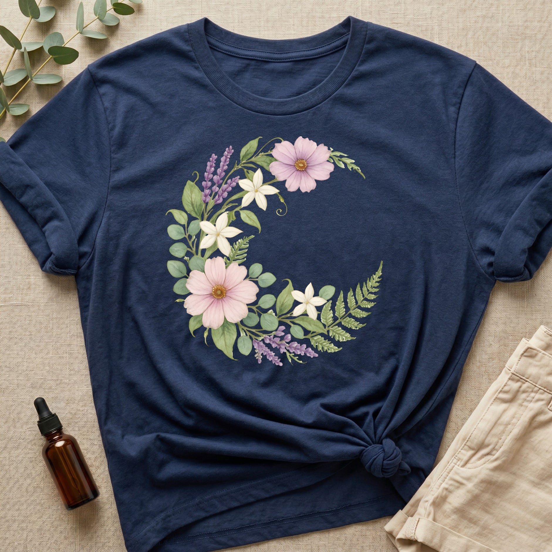 Floral Moon Organic T-Shirt