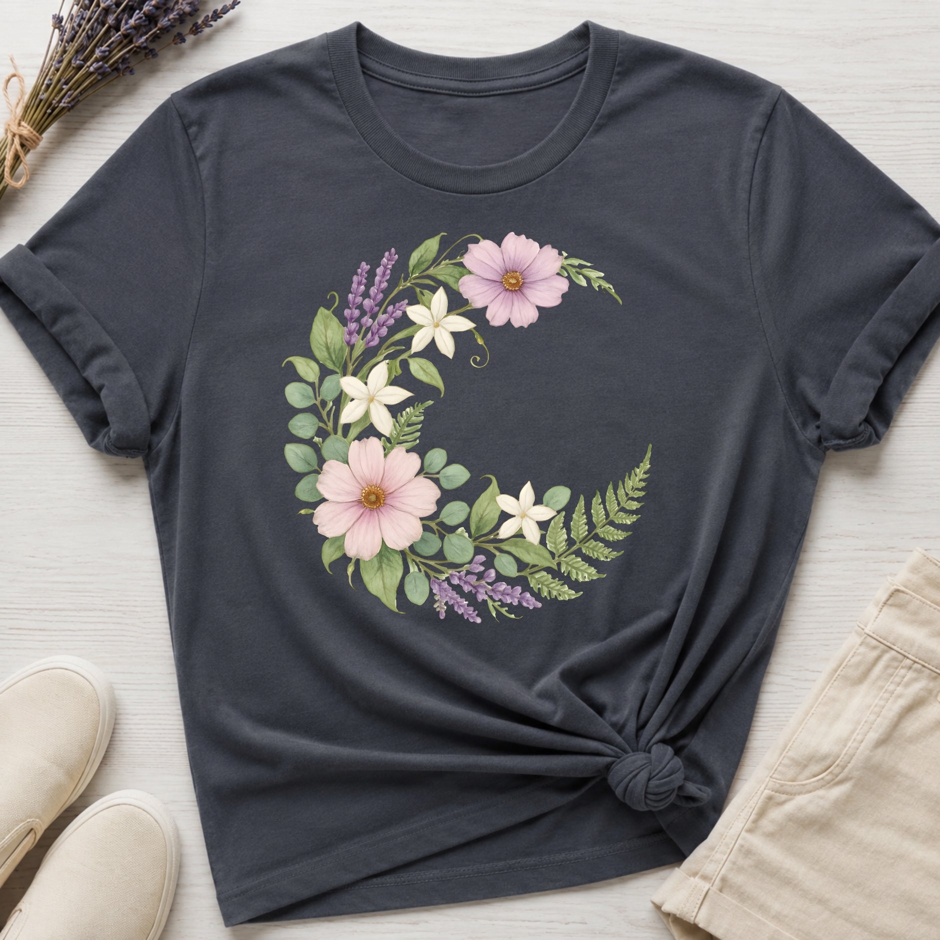 Floral Moon Organic T-Shirt