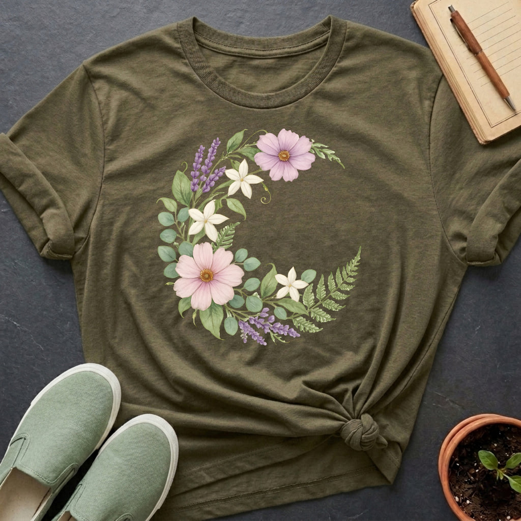 Floral Moon Organic T-Shirt