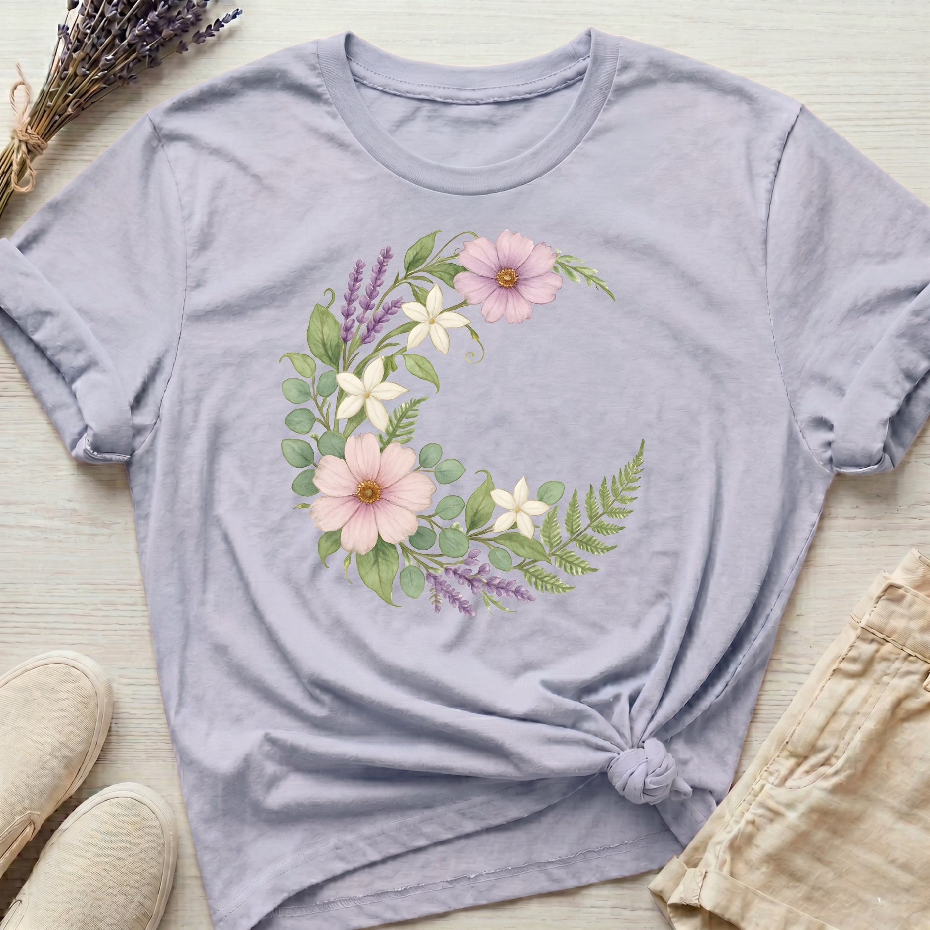 Floral Moon Organic T-Shirt