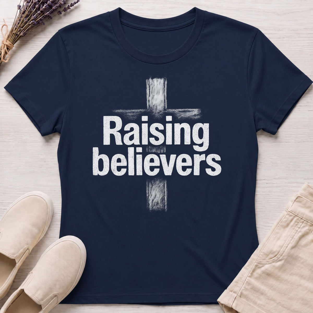 Raising Believers Cross Organic T-Shirt