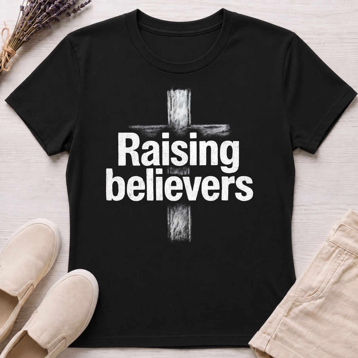 Raising Believers Cross Organic T-Shirt