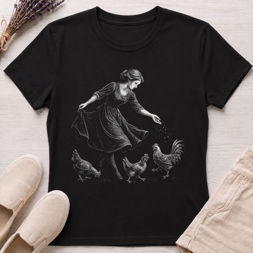 Vintage Feeding Chickens Organic T-Shirt