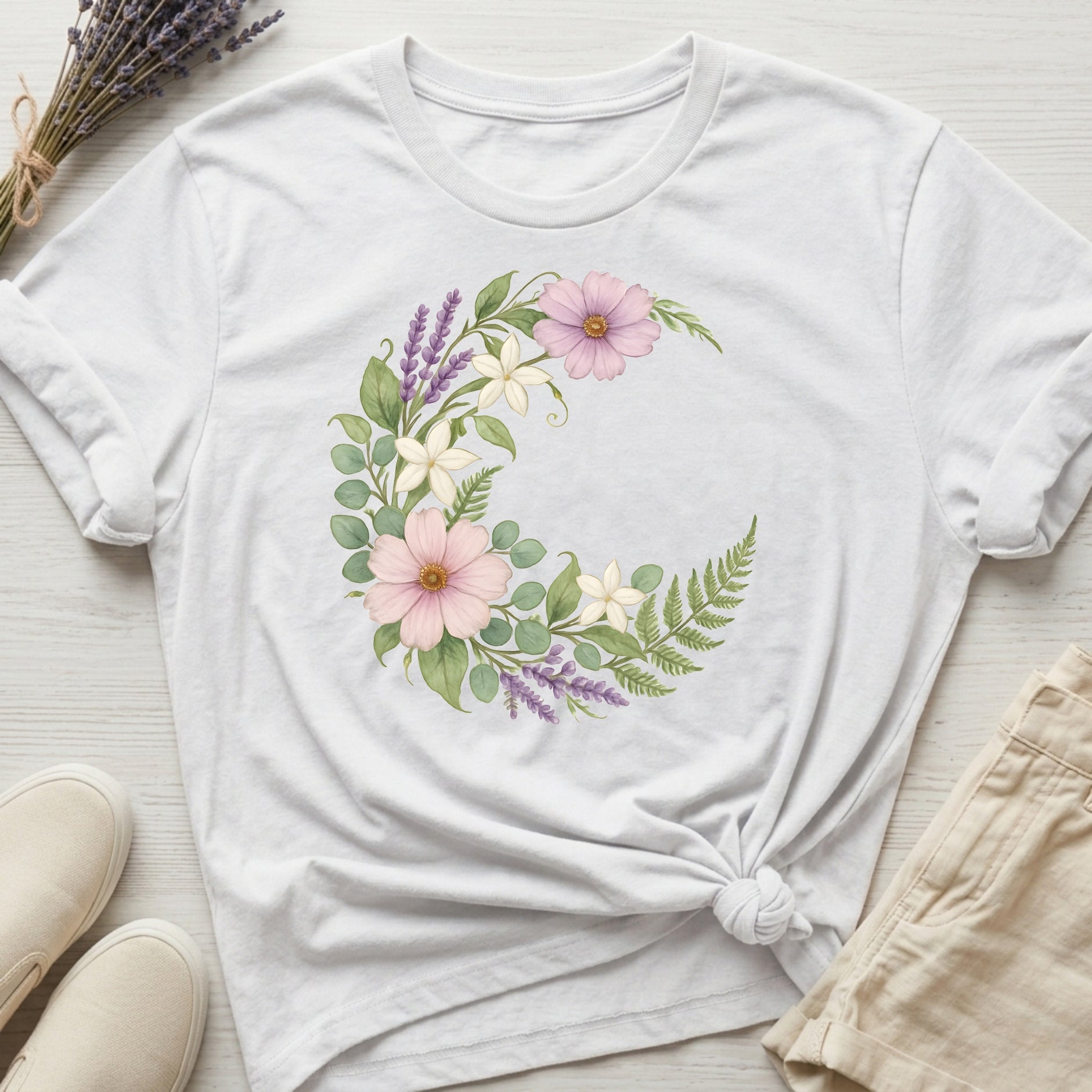 Floral Moon Organic T-Shirt