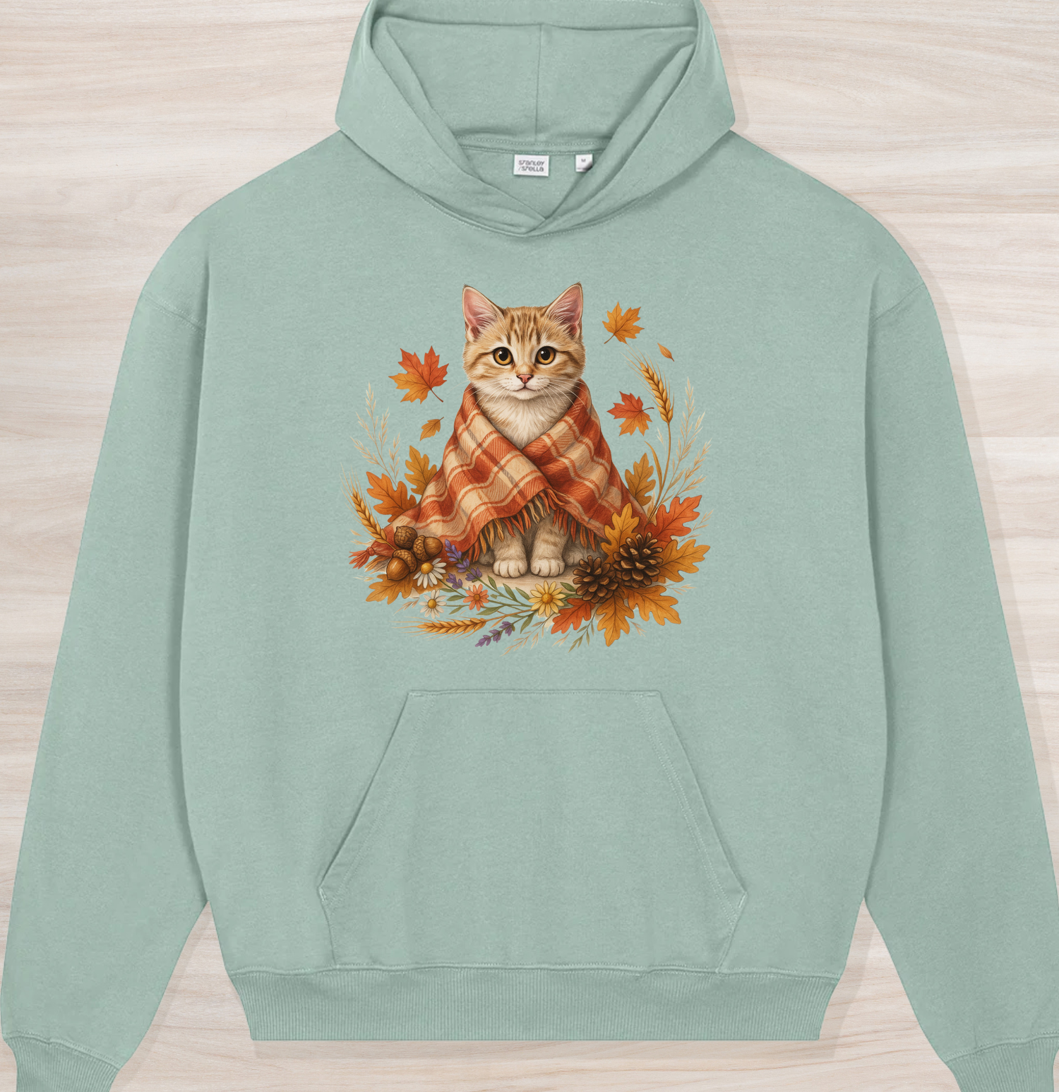 Fall Cozy Kitten Organic Oversized Hoodie