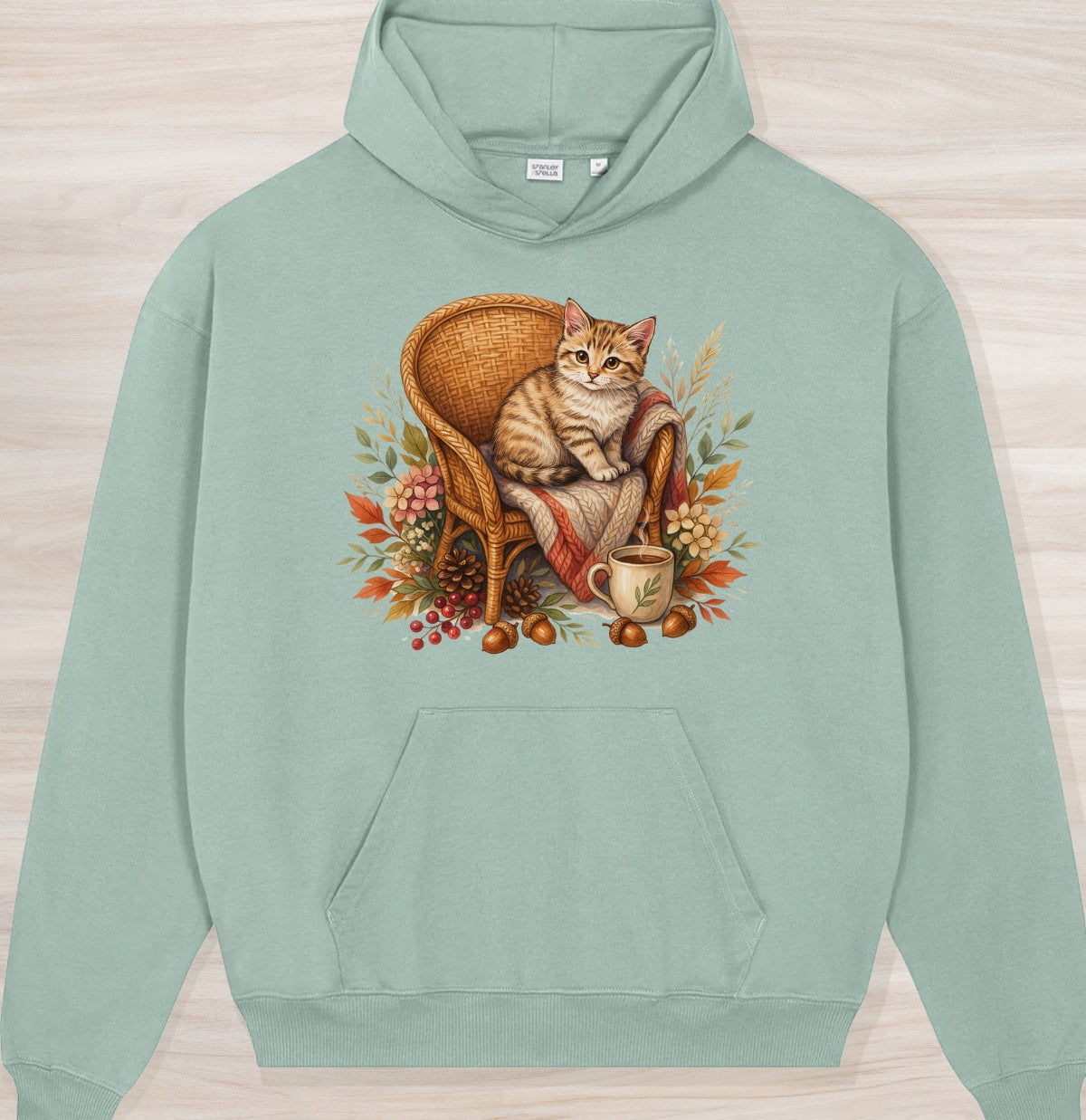 Fall Tiny Kitten Organic Oversized Hoodie