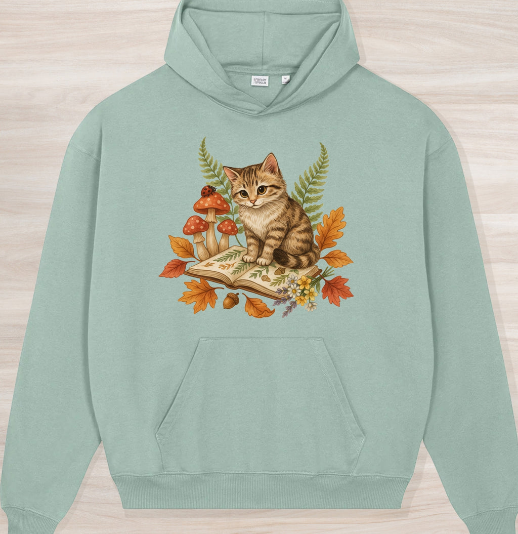 Fall Nature Kitten II Organic Oversized Hoodie