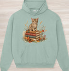 Fall Book Kitten Organic Oversized Hoodie