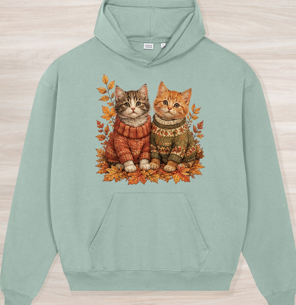 Fall Cozy Kittens Organic Oversized Hoodie