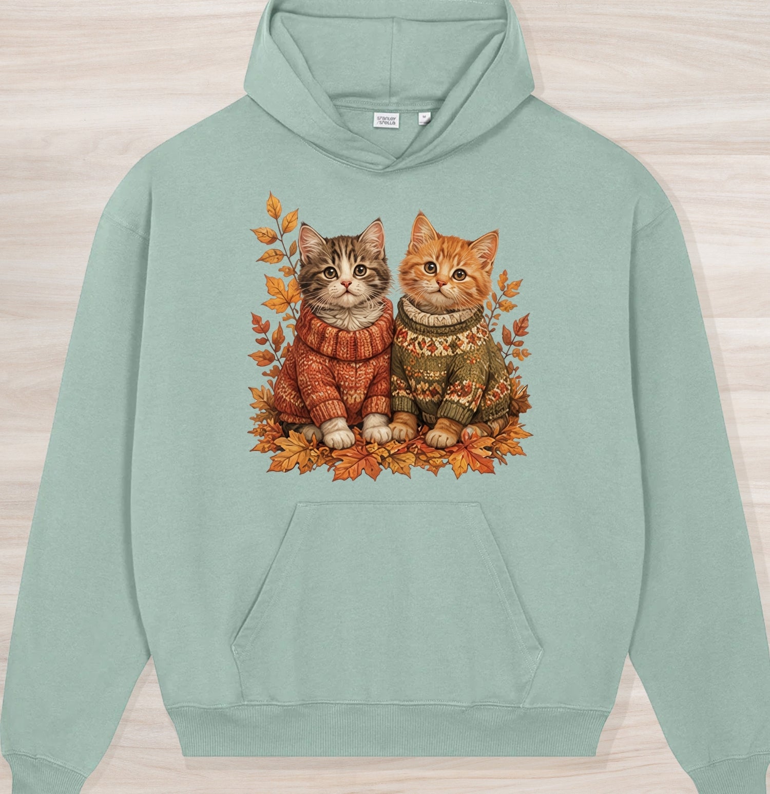 Fall Cozy Kittens Organic Oversized Hoodie