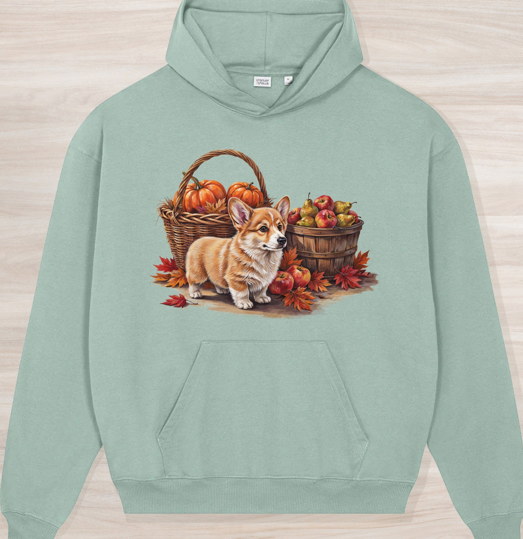 Fall Corgi Organic Oversized Hoodie