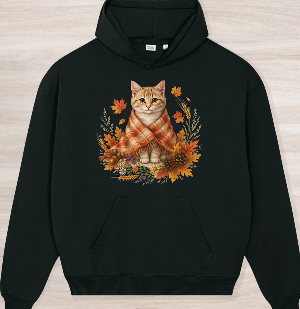 Fall Cozy Kitten Organic Oversized Hoodie