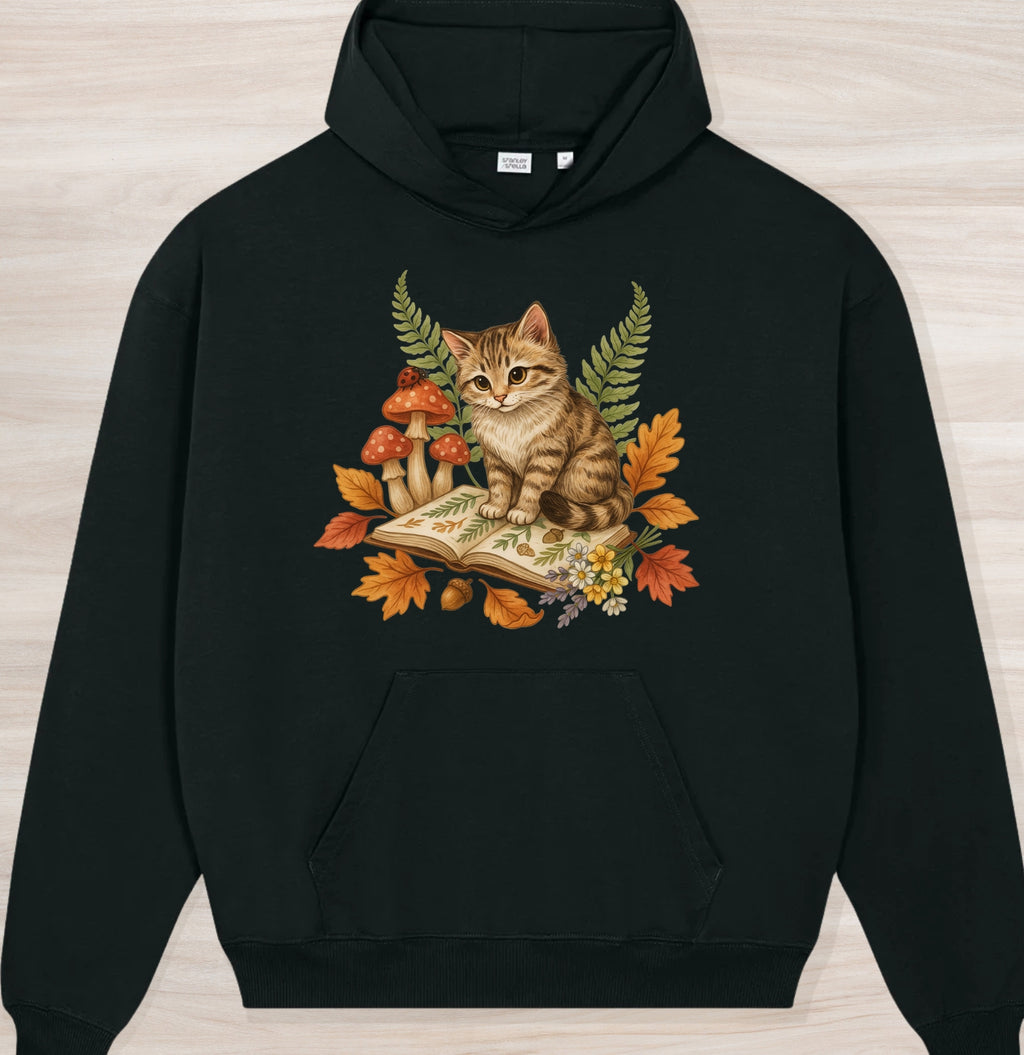 Fall Nature Kitten II Organic Oversized Hoodie