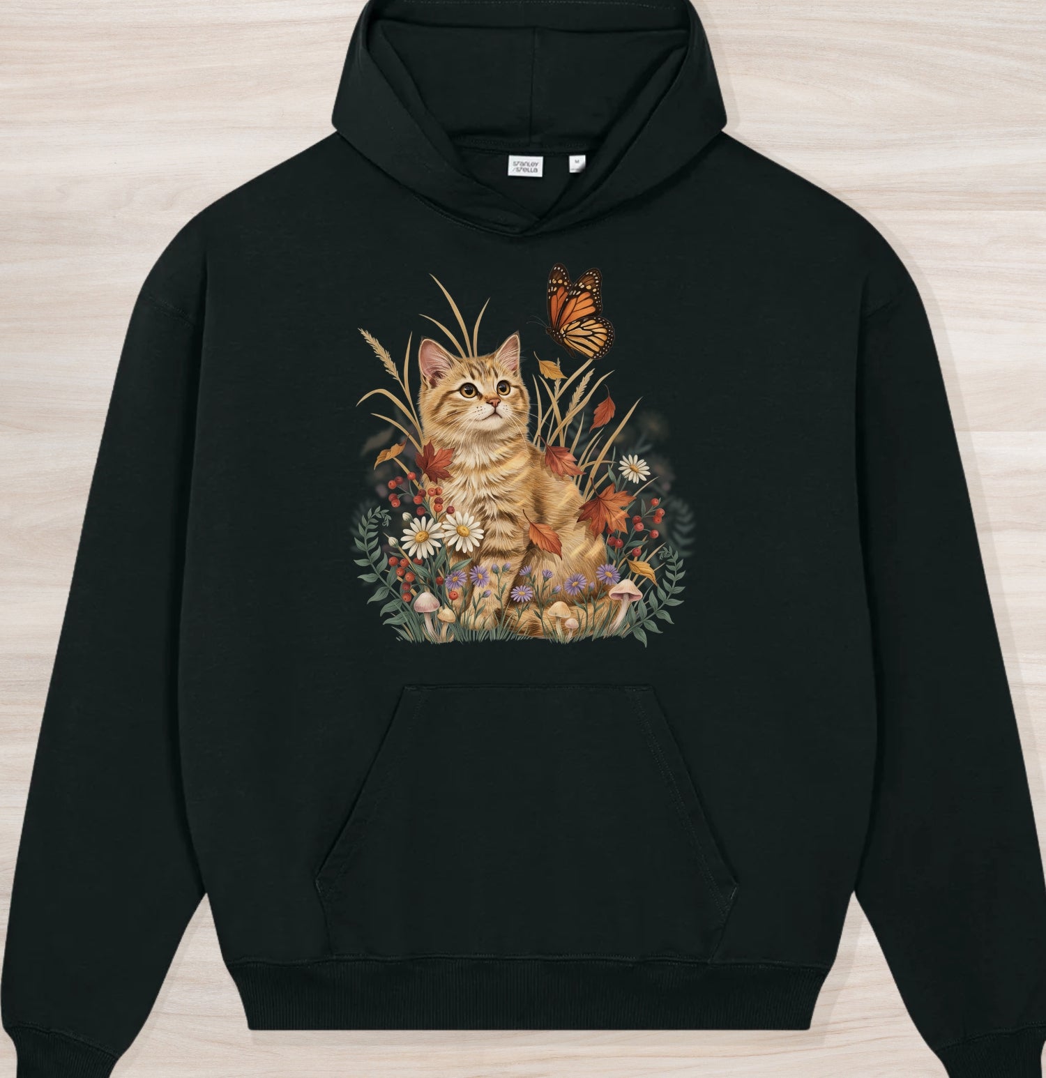 Fall Nature Kitten Organic Oversized Hoodie