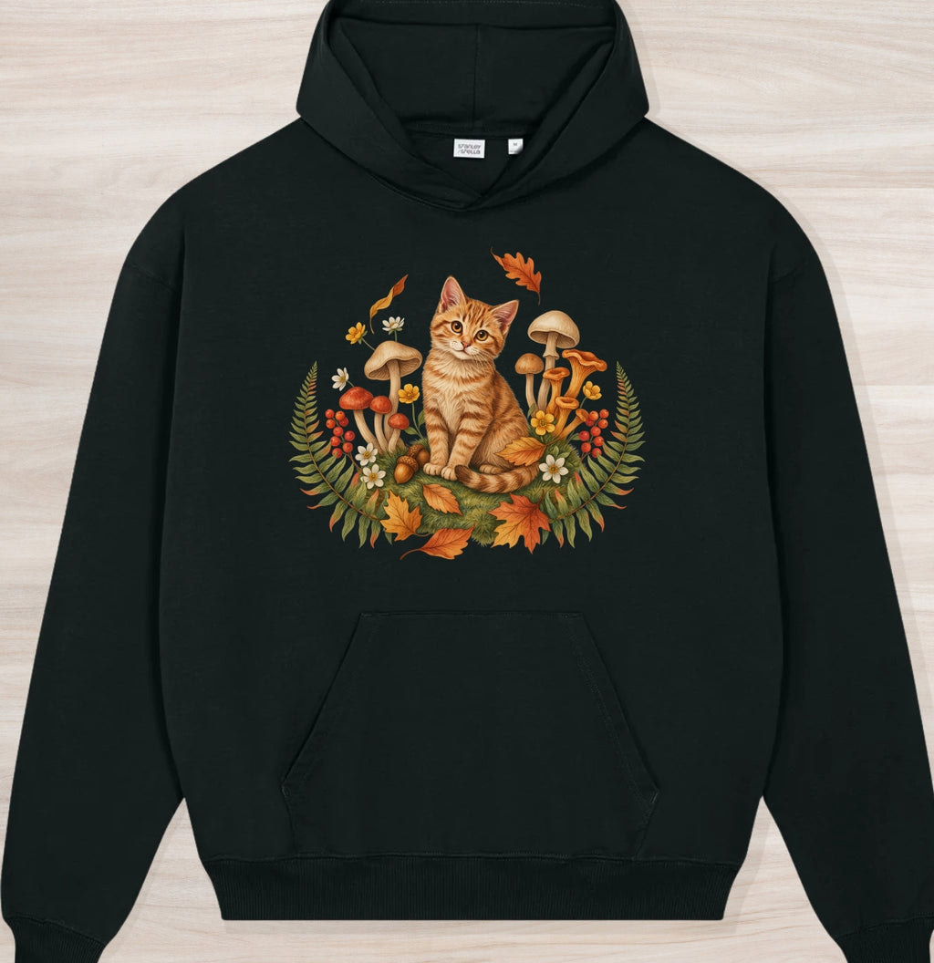 Fall Nature Kitten IV Organic Oversized Hoodie