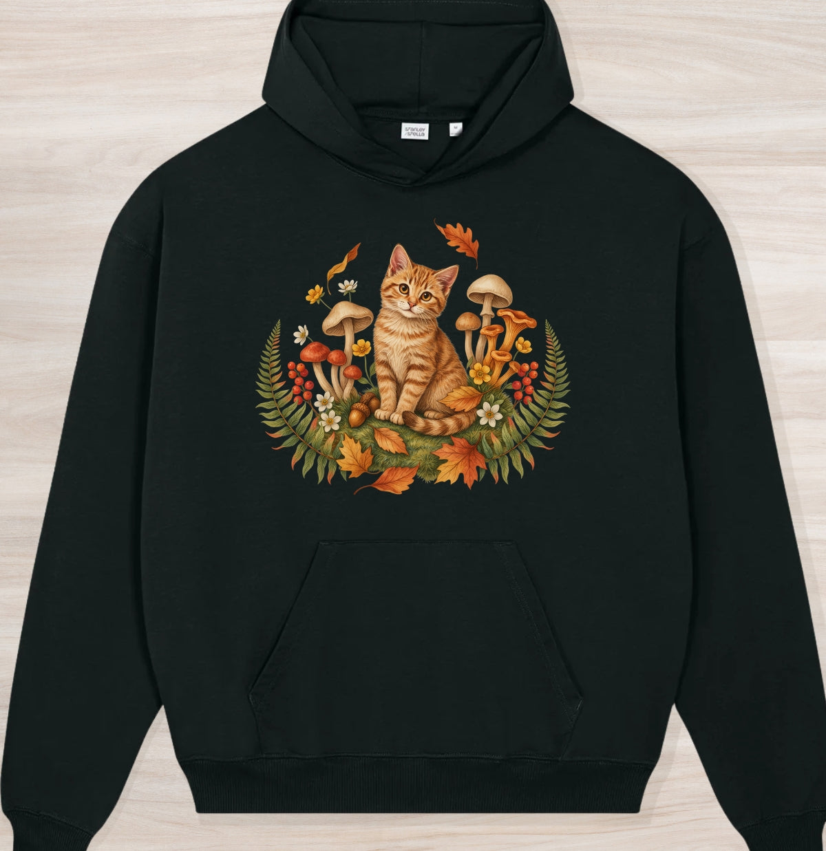 Fall Nature Kitten IV Organic Oversized Hoodie