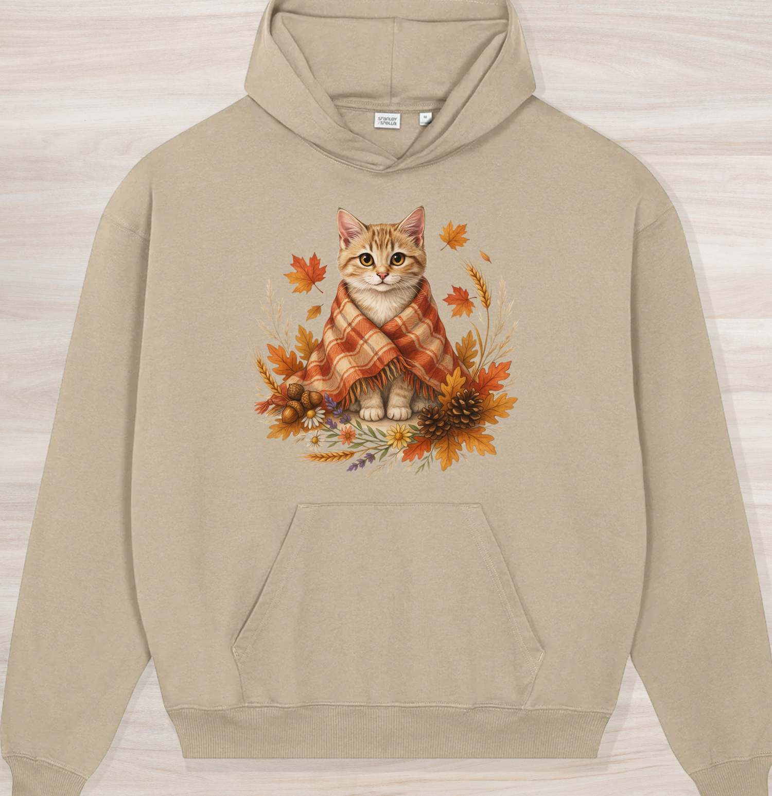 Fall Cozy Kitten Organic Oversized Hoodie