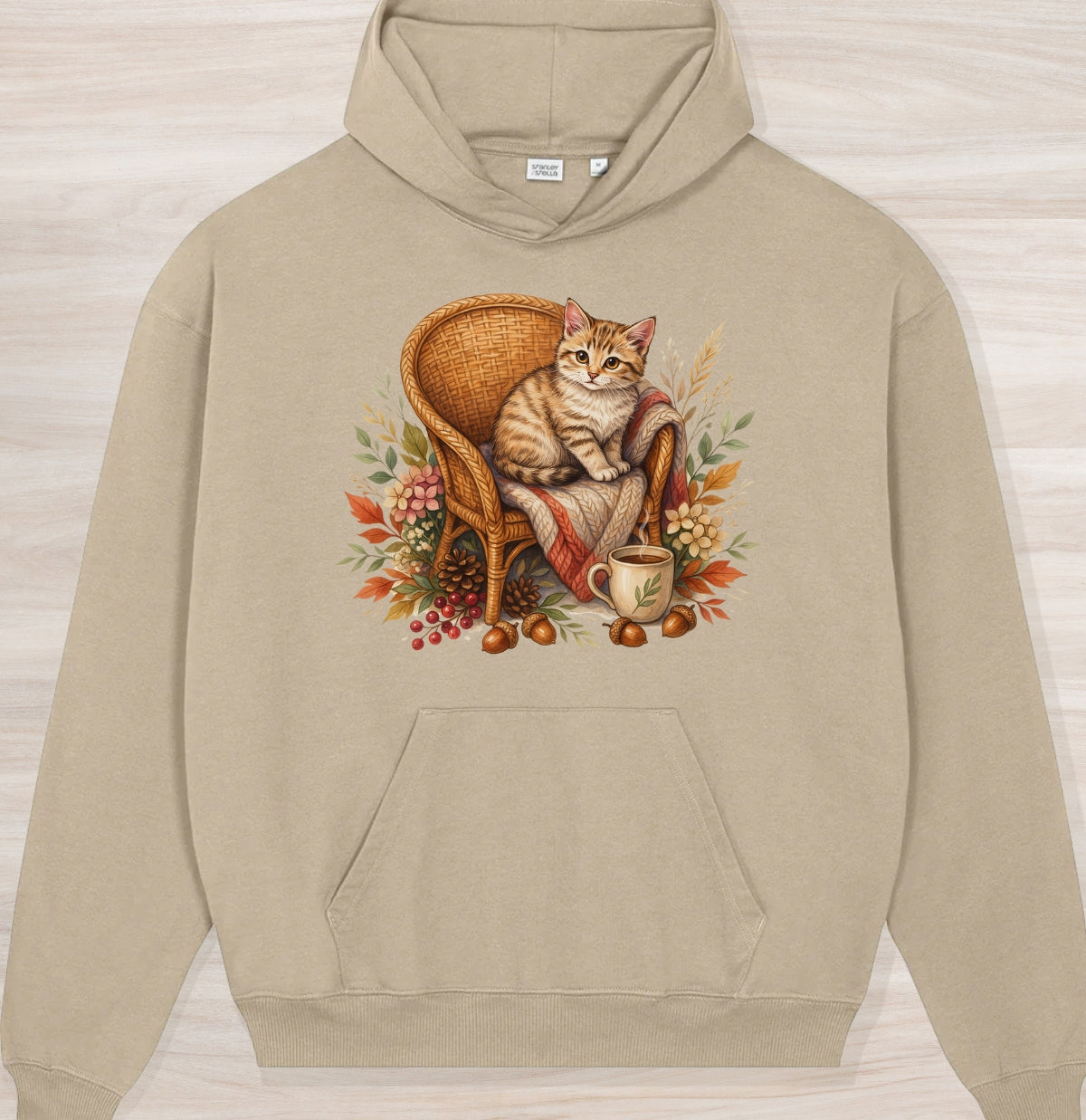 Fall Tiny Kitten Organic Oversized Hoodie