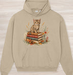 Fall Book Kitten Organic Oversized Hoodie
