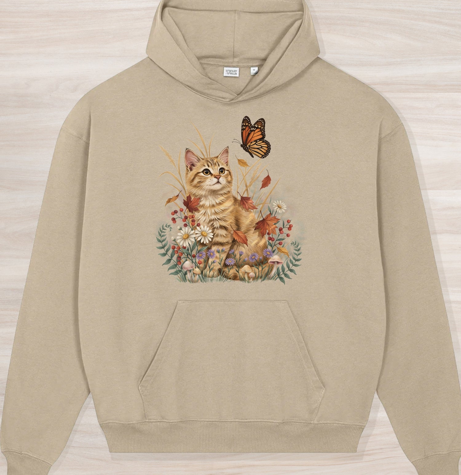 Fall Nature Kitten Organic Oversized Hoodie