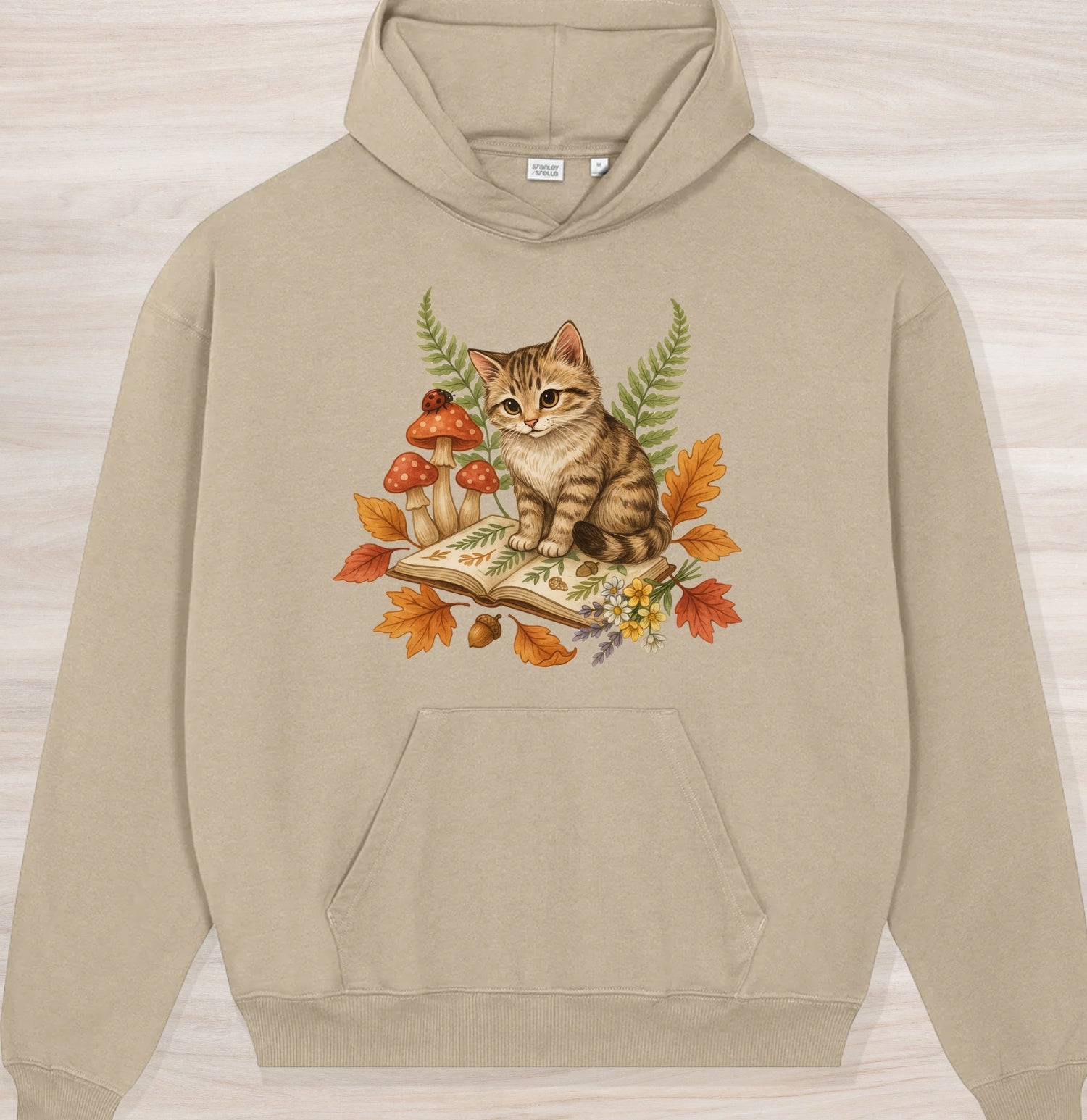 Fall Nature Kitten II Organic Oversized Hoodie