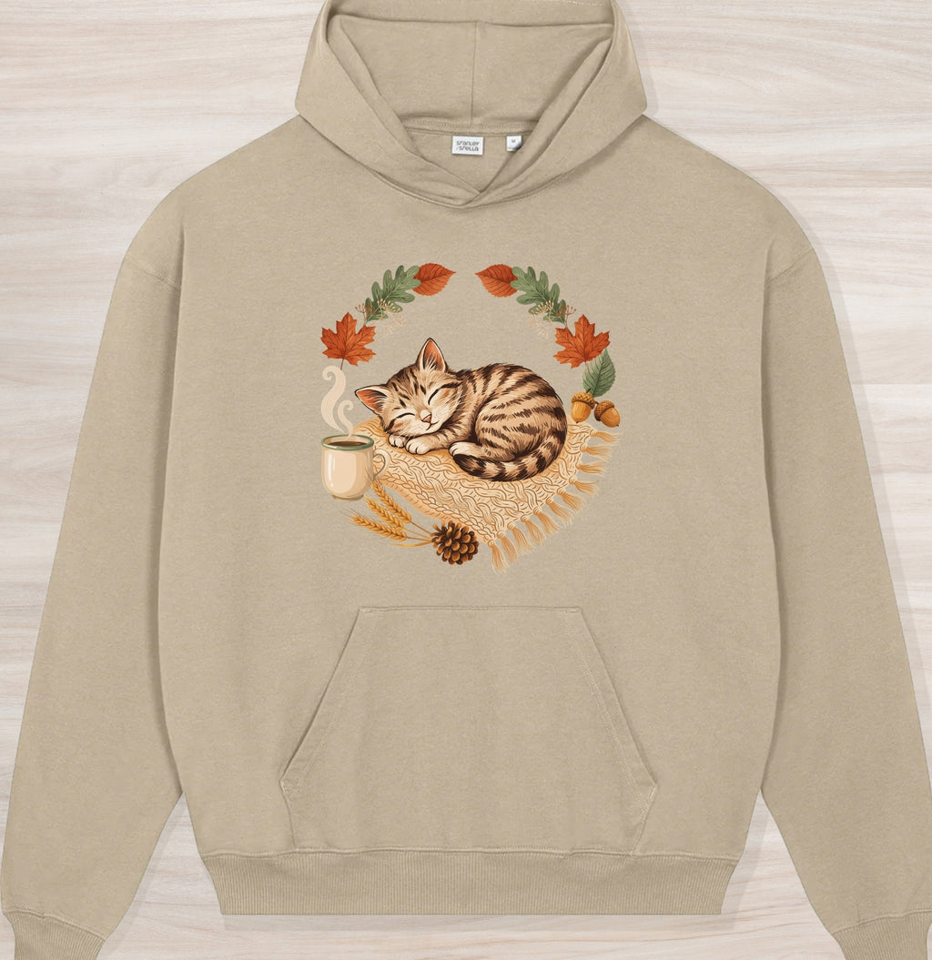 Fall Sleepy Kitten Organic Oversized Hoodie