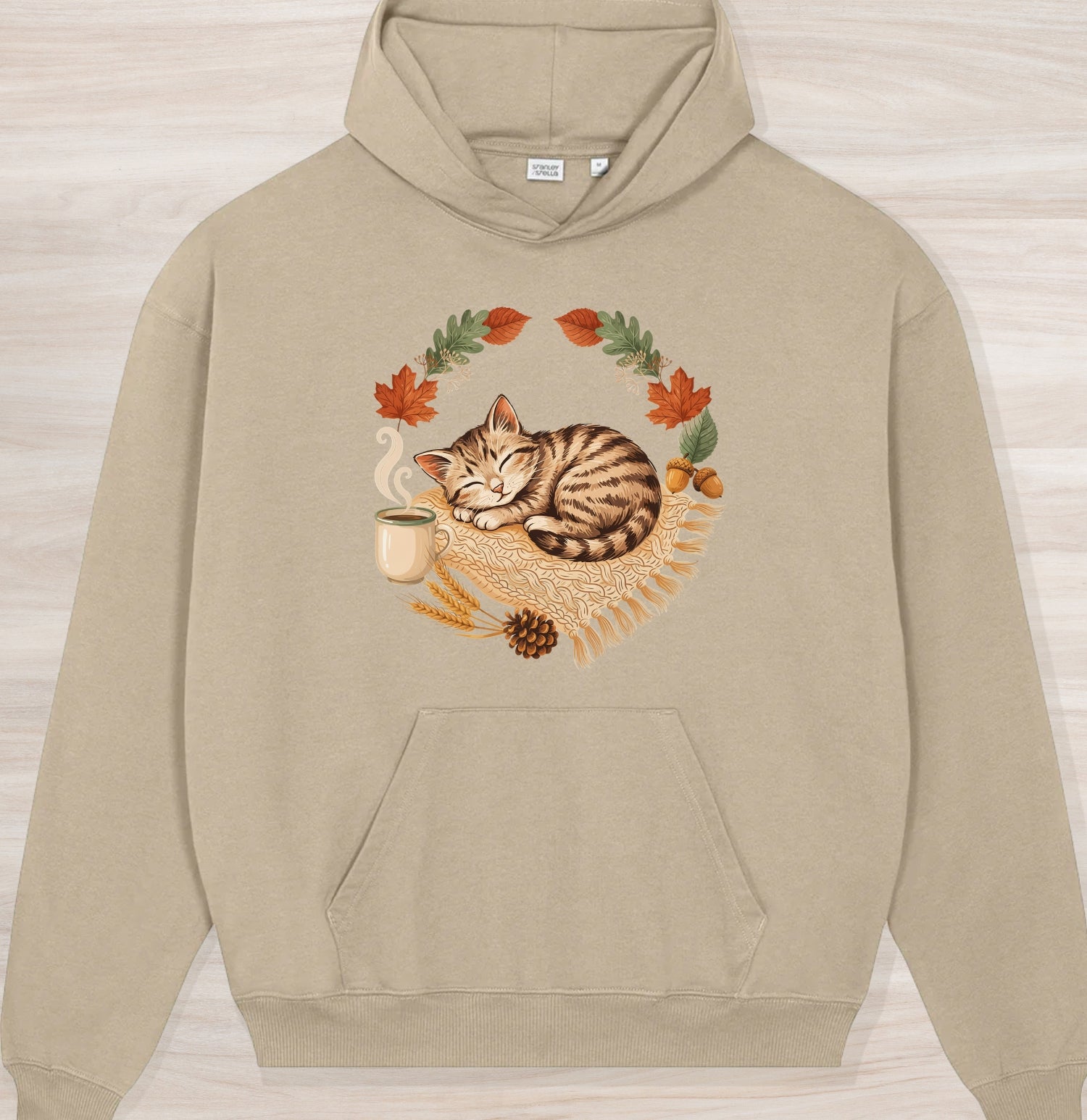 Fall Sleepy Kitten Organic Oversized Hoodie