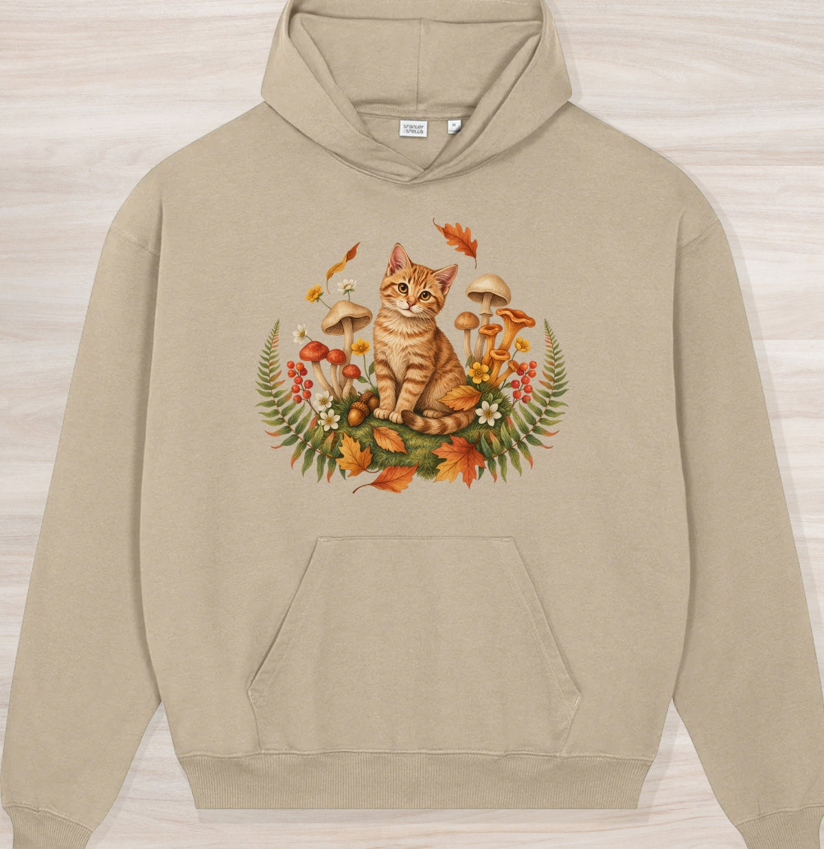 Fall Nature Kitten IV Organic Oversized Hoodie