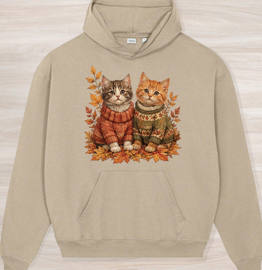 Fall Cozy Kittens Organic Oversized Hoodie