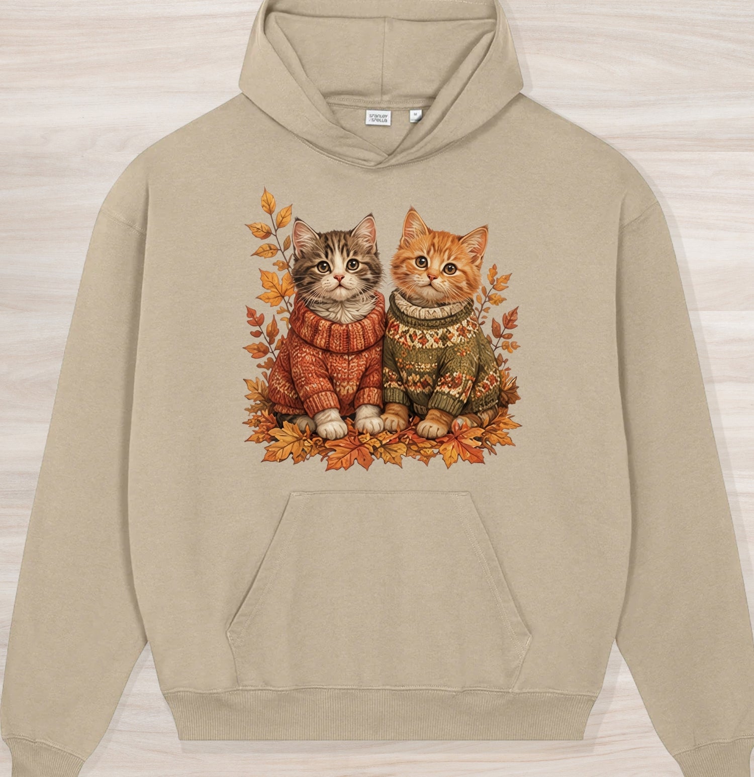 Fall Cozy Kittens Organic Oversized Hoodie