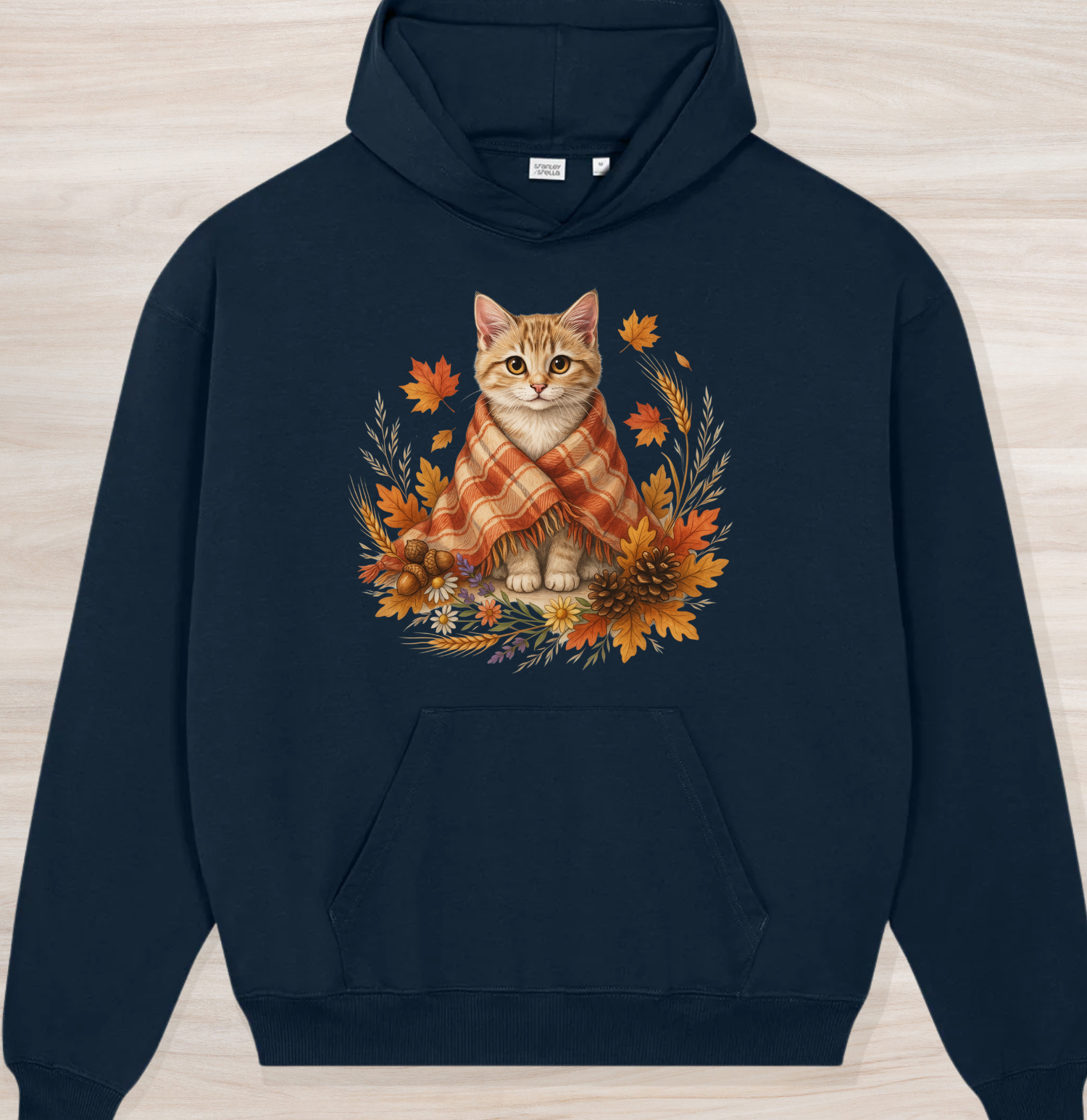 Fall Cozy Kitten Organic Oversized Hoodie