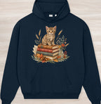 Fall Book Kitten Organic Oversized Hoodie