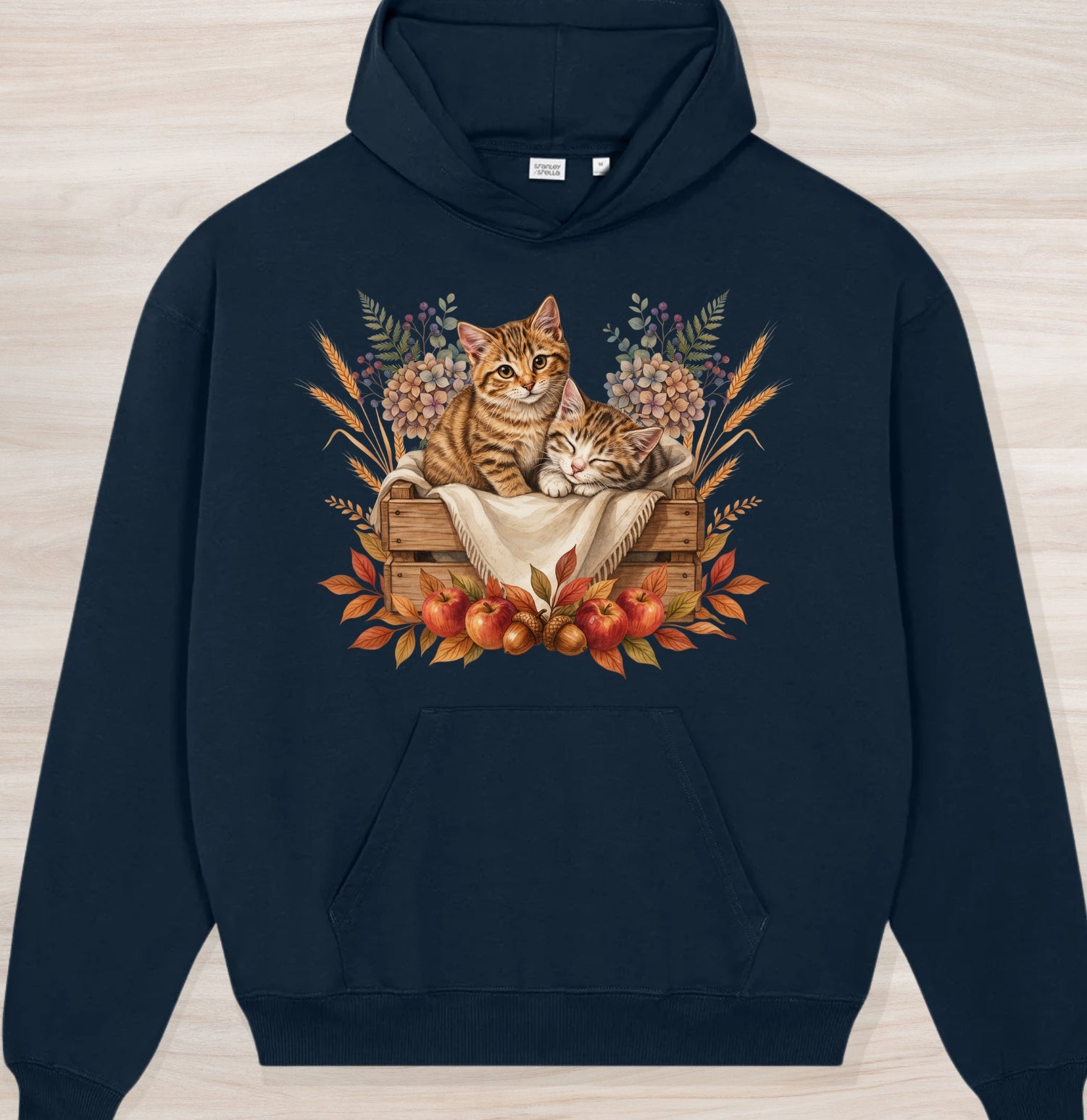 Fall Sleepy Kittens Organic Oversized Hoodie