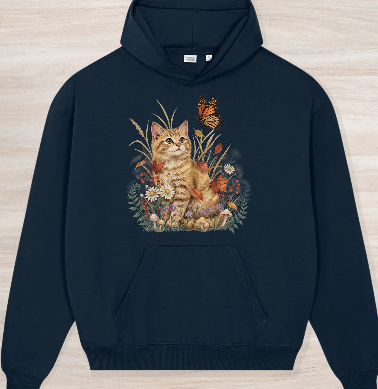 Fall Nature Kitten Organic Oversized Hoodie