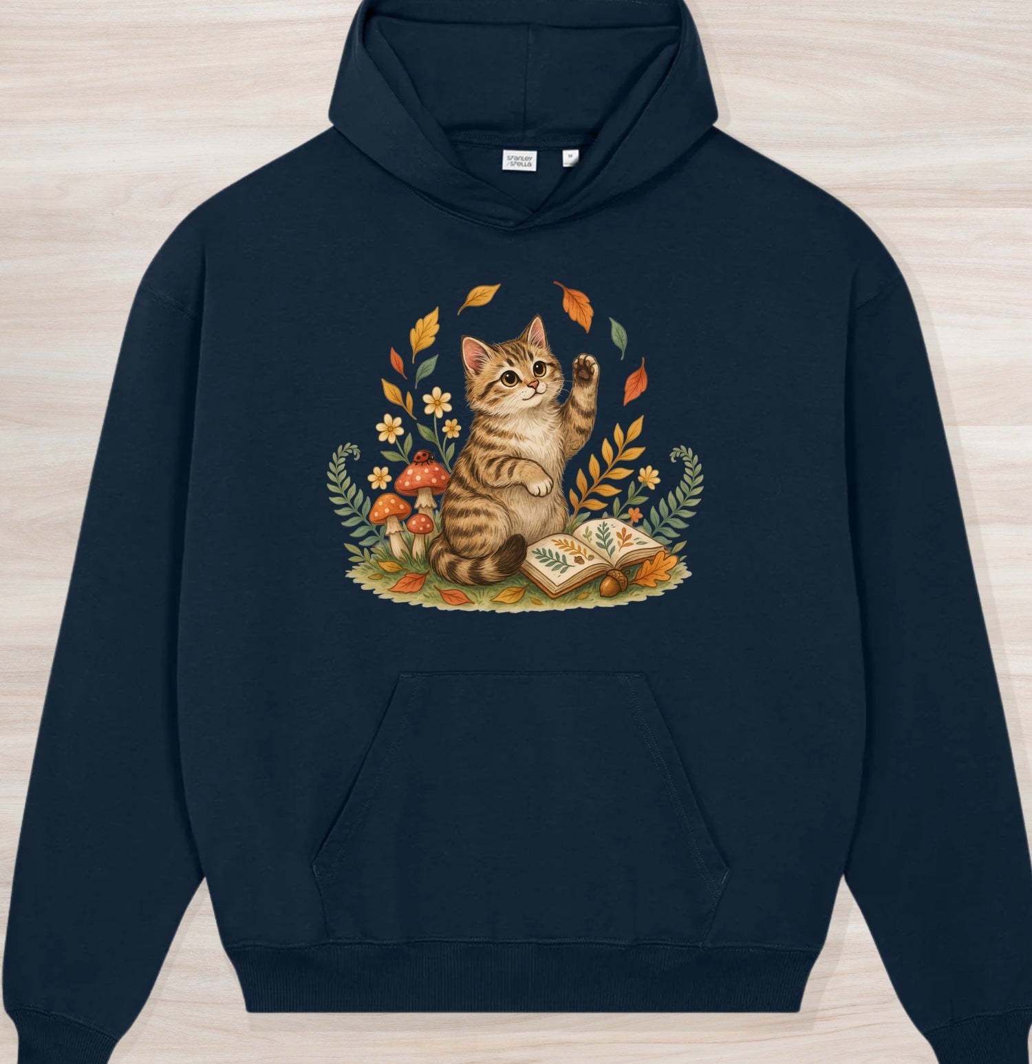 Fall Nature Kitten Organic Oversized Hoodie