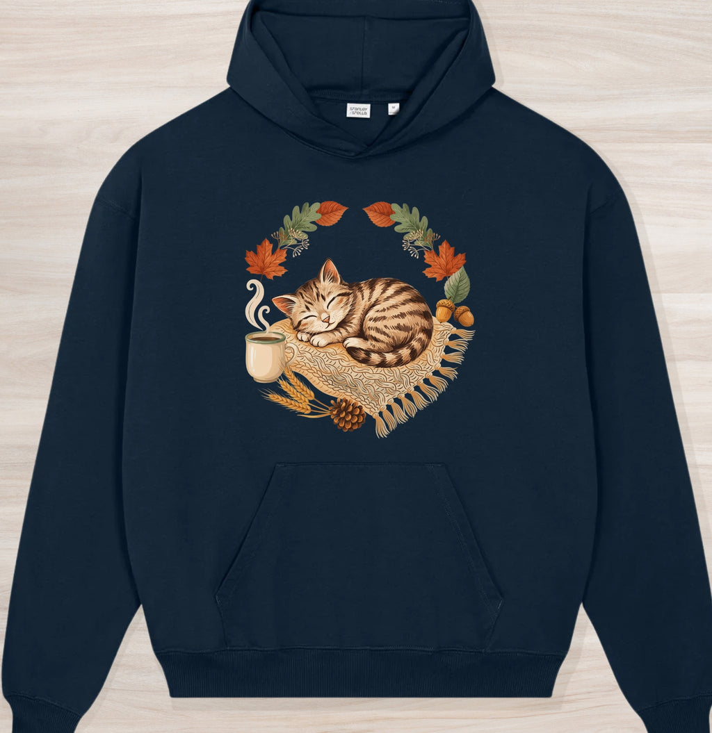 Fall Sleepy Kitten Organic Oversized Hoodie