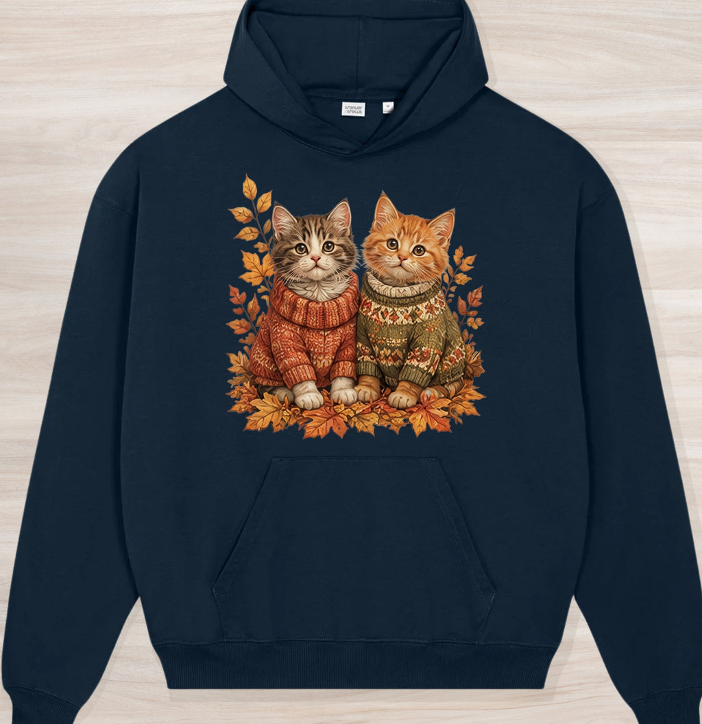 Fall Cozy Kittens Organic Oversized Hoodie
