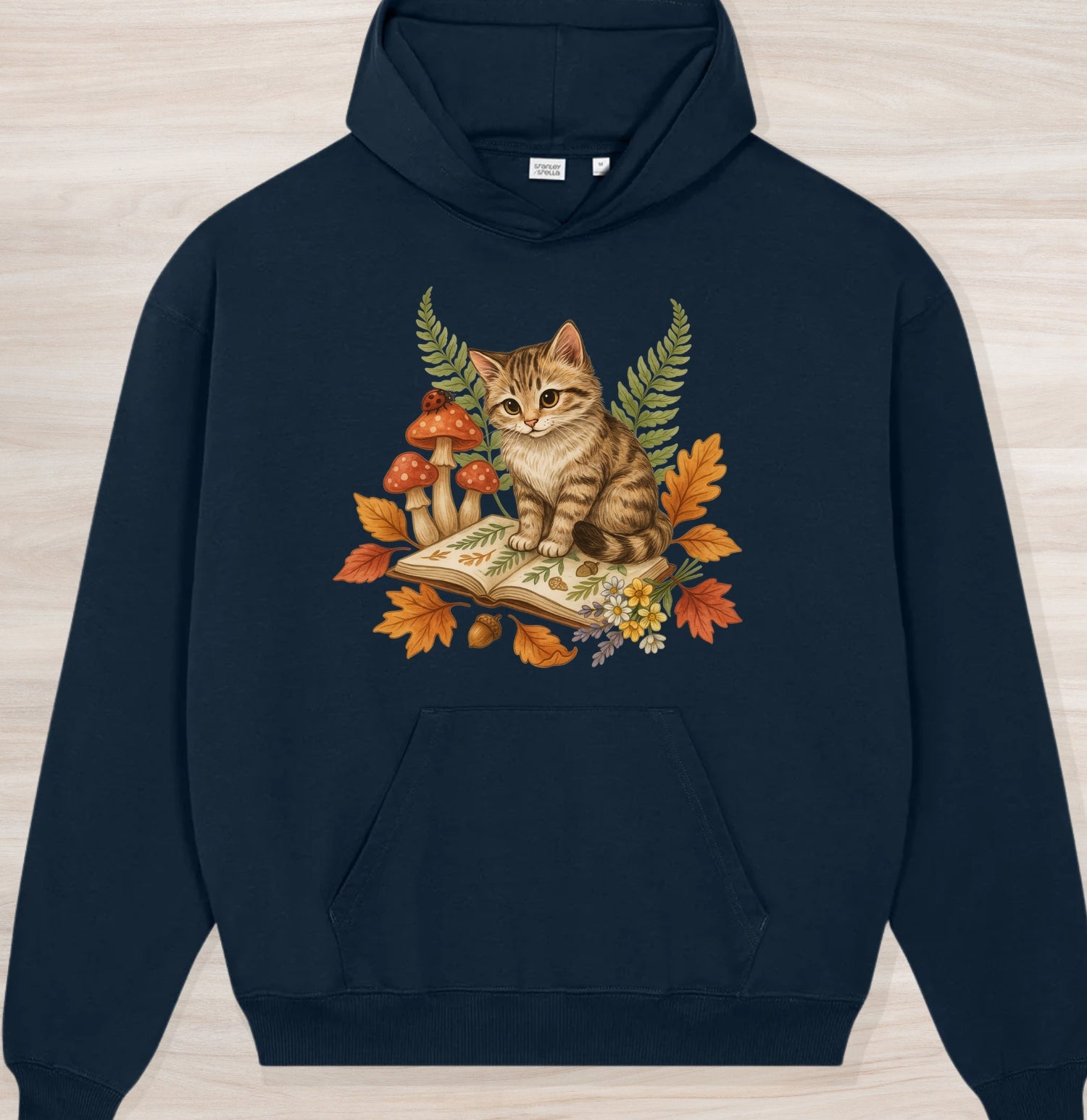 Fall Nature Kitten II Organic Oversized Hoodie