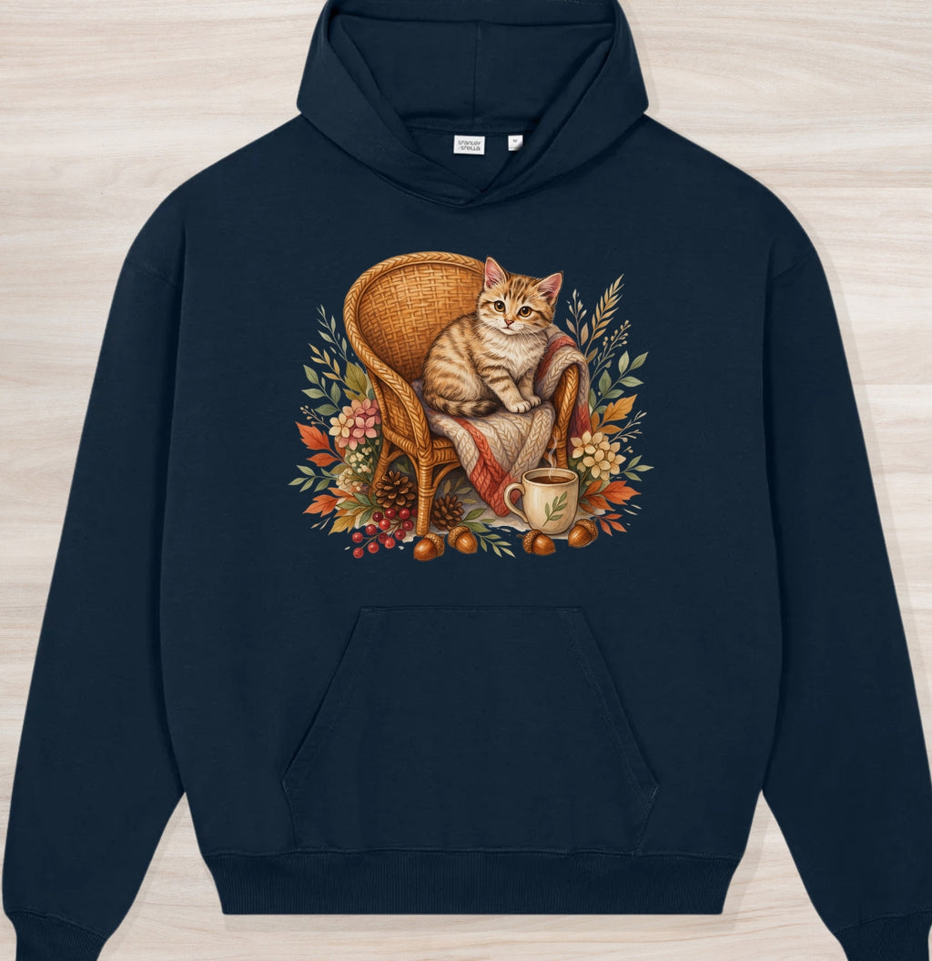 Fall Tiny Kitten Organic Oversized Hoodie