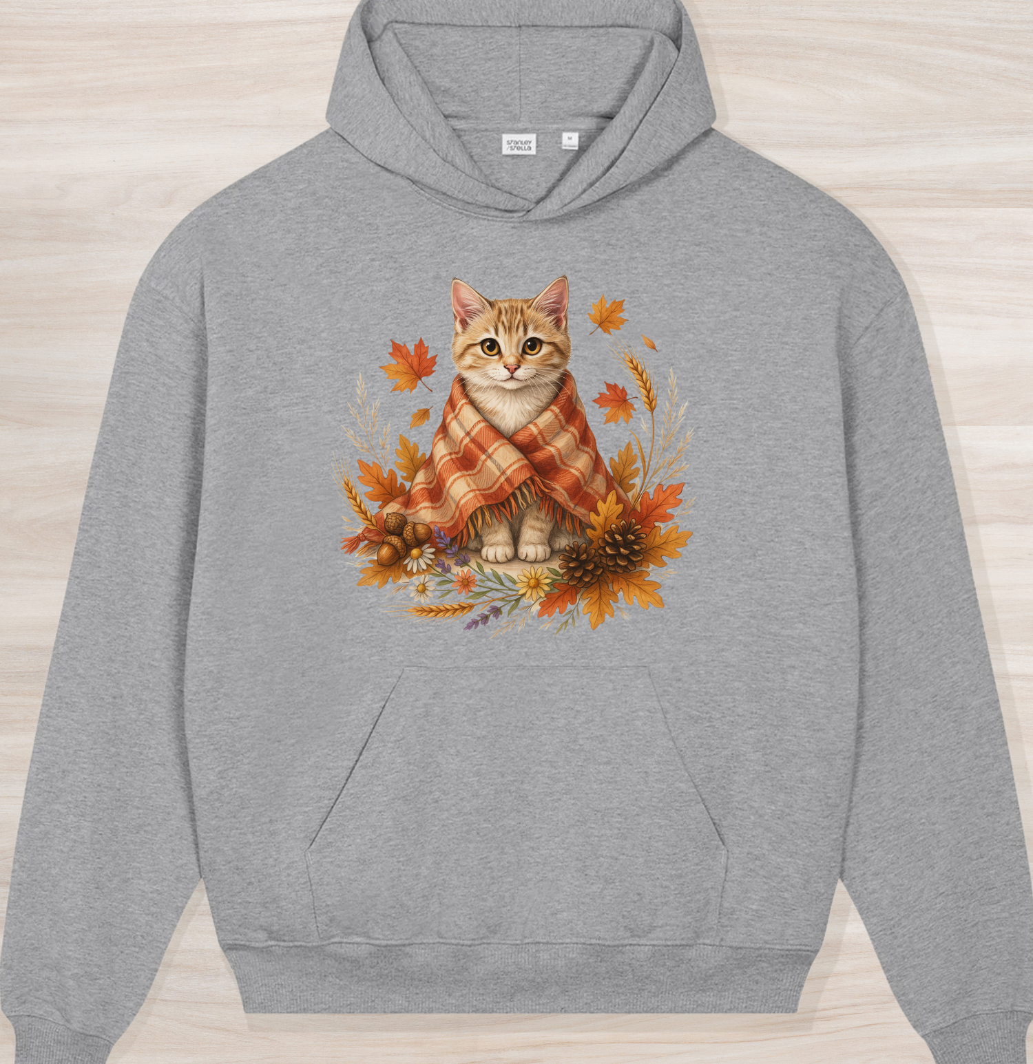Fall Cozy Kitten Organic Oversized Hoodie