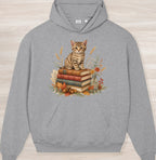 Fall Book Kitten Organic Oversized Hoodie
