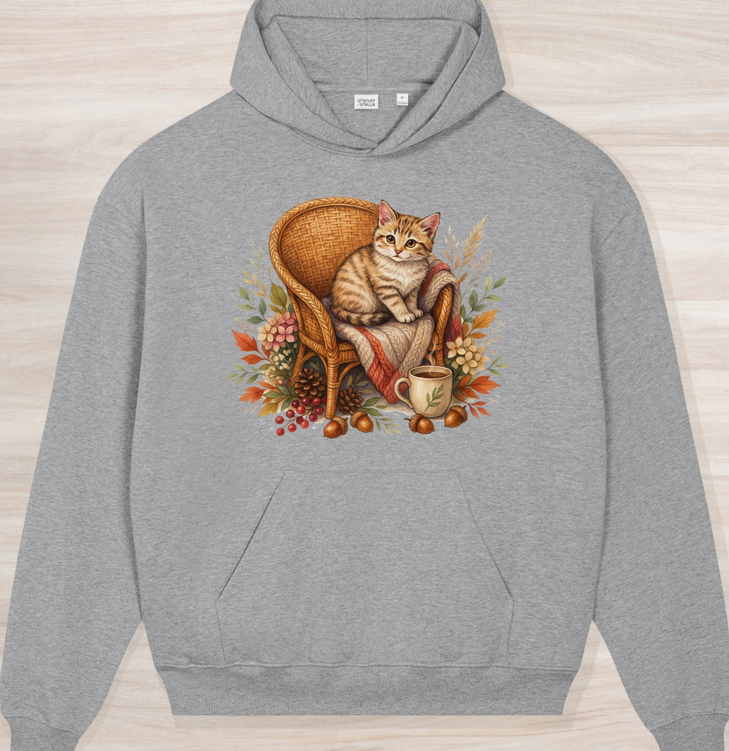 Fall Tiny Kitten Organic Oversized Hoodie