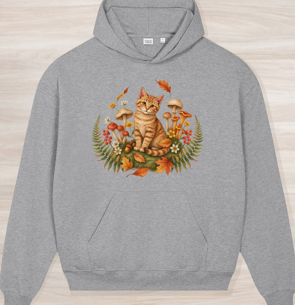 Fall Nature Kitten IV Organic Oversized Hoodie
