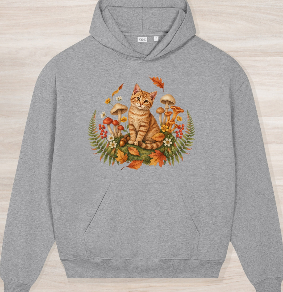 Fall Nature Kitten IV Organic Oversized Hoodie