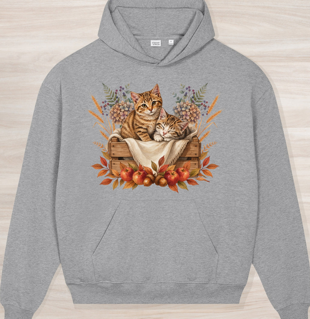 Fall Sleepy Kittens Organic Oversized Hoodie