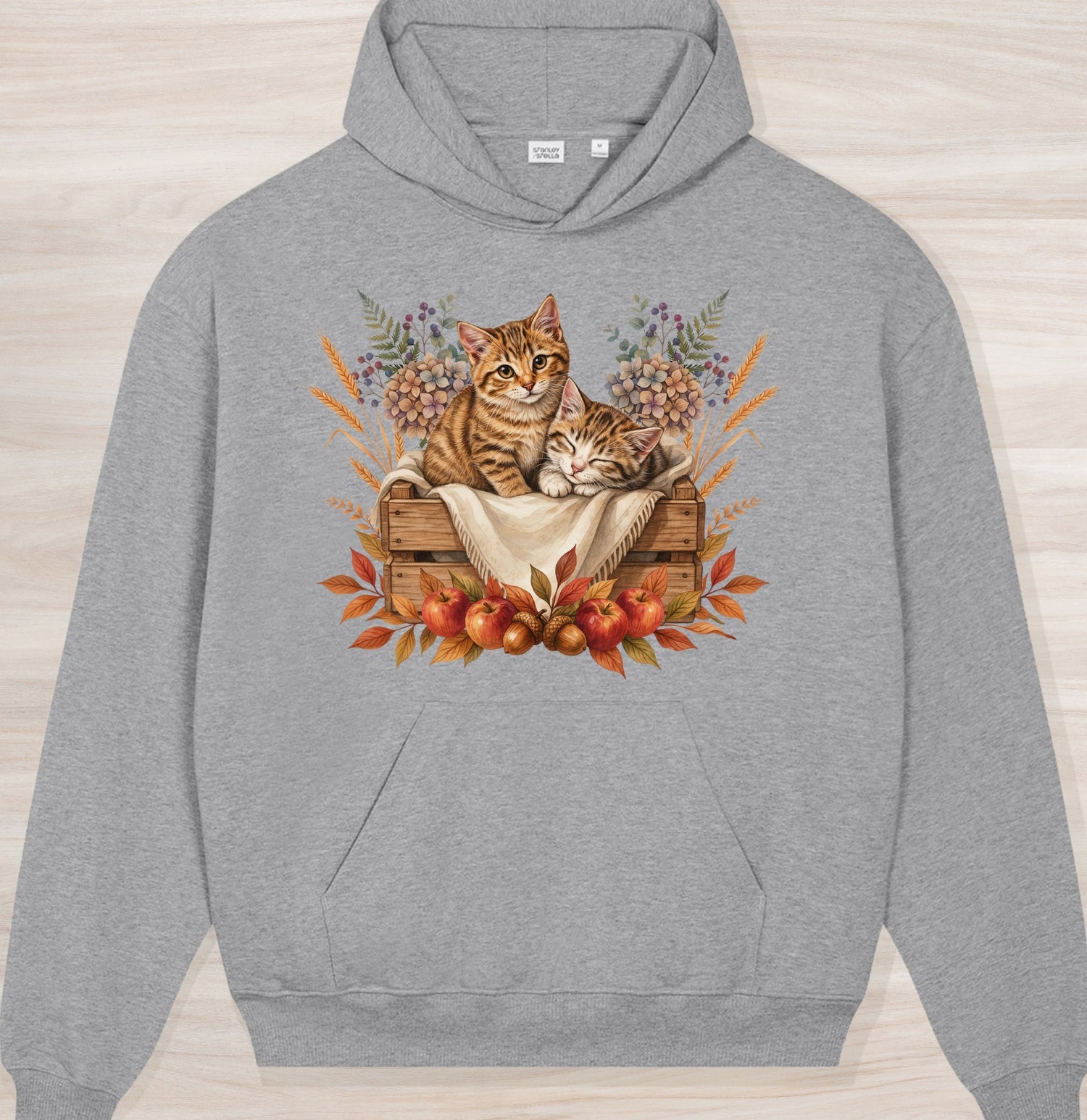 Fall Sleepy Kittens Organic Oversized Hoodie