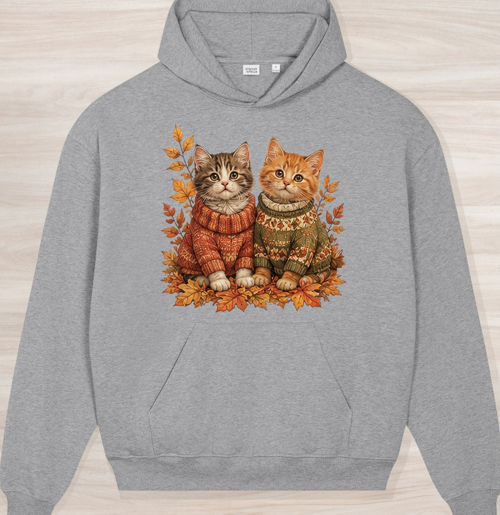 Fall Cozy Kittens Organic Oversized Hoodie