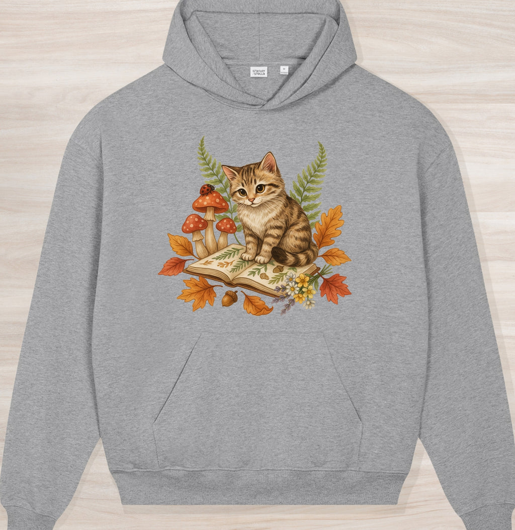 Fall Nature Kitten II Organic Oversized Hoodie